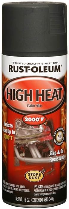 Rust-Oleum 248903 Automotive High Heat Spray Paint, 12 oz, Flat
